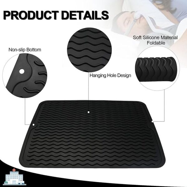 cpapology-black-non-slip-silicone-protector-mat-pad-for-cpap-or-bipap-machine